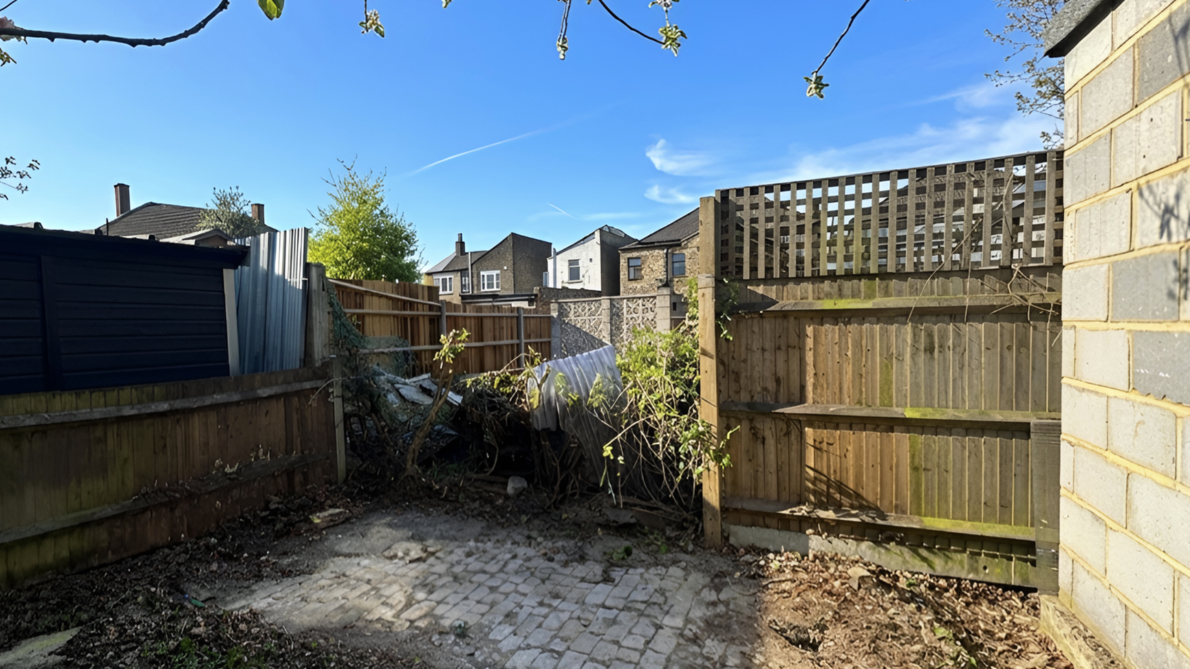 Shed roof after asbestos removal